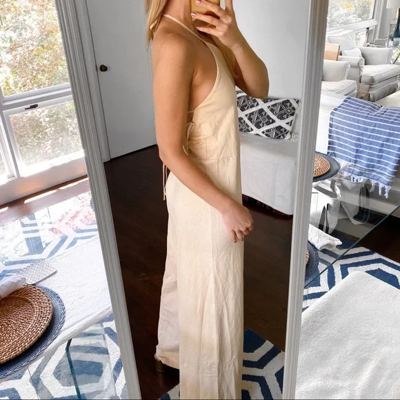 🐚 ZARA TAN BACK TIE JUMPSUIT! - Picture 3 of 16